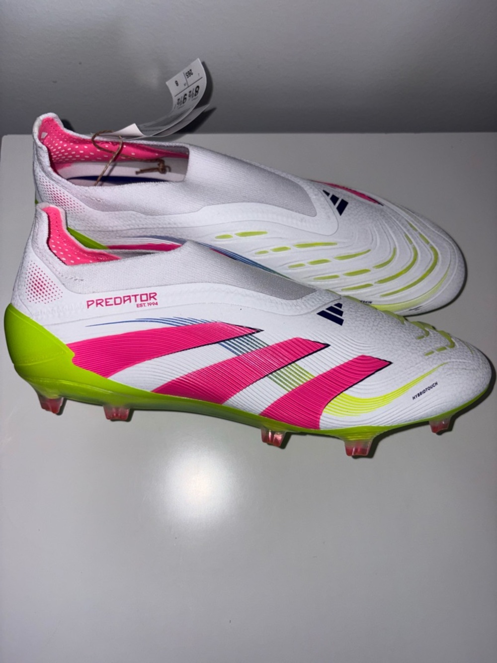 Adidas Predator Elite LL SG Soccer Cleats White Pink ID3848 Mens Sz 8.5 Wms 9.5
